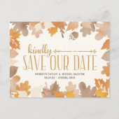 Carte Postale Faire-part Rustic Fall Leaves Non Photo Save the Date (Devant)