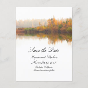 Carte Postale Faire-part Rustic Fall Sauvez la date