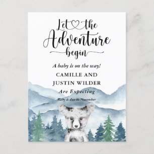 Carte Postale Faire-part Rustic Forest Adventure Mountains Grossesse