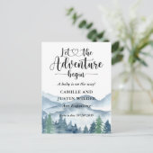 Carte Postale Faire-part Rustic Forest Adventure Mountains Grossesse (Debout devant)