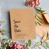 Carte Postale Faire-part Rustic Gold Heart Script Save the Date Definition