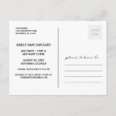 Carte Postale Faire-part Rustic Gold Lettering Photo Enregistrer la date (Dos)