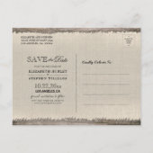Carte Postale Faire-part Rustic Horseshoe Burlap Lace Wedding Enregistrer L (Dos)