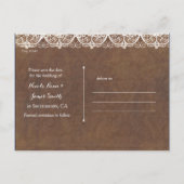 Carte Postale Faire-part Rustic Horseshoe & Lace Country ENREGISTRER LA DAT (Dos)