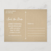 Carte Postale Faire-part Rustic Kraft et dentelle photo du Mariage Enregist (Dos)