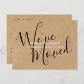 Carte Postale Faire-part Rustic Kraft Script Nous avons déplacé une nouvell (Devant / Derrière)