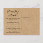 Carte Postale Faire-part Rustic Kraft Script Nous avons déplacé une nouvell (Dos)