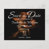 Carte Postale Faire-part Rustic Leather Cowboy Boots Save the Date Wedding (Devant)