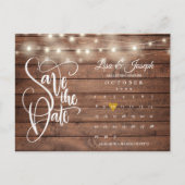 Carte Postale Faire-part Rustic Lights Calendar QR Code Photo Enregistrer l (Devant)