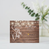 Carte Postale Faire-part Rustic Lights Calendar QR Code Photo Enregistrer l (Debout devant)
