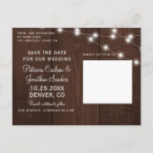 Carte Postale Faire-part Rustic lights country barn wedding save the date (Dos)