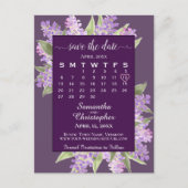 Carte Postale Faire-part Rustic Lilacs Wedding Enregistrer la date Calendri (Devant)