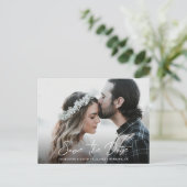 Carte Postale Faire-part Rustic Mariage Photo Enregistrer La Date (Debout devant)