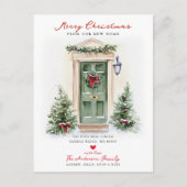 Carte Postale Faire-part Rustic Merry Christmas New Home Card (Devant)