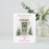 Carte Postale Faire-part Rustic Merry Christmas New Home Card (Debout devant)