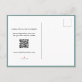 Carte Postale Faire-part Rustic Mint Green Photo Mariage Enregistrer La Dat (Dos)