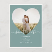 Carte Postale Faire-part Rustic Mint Green Photo Mariage Enregistrer La Dat (Devant)