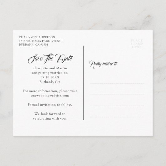 Carte Postale Faire-part Rustic Navy Blue Mason Jar Mariage Enregistrer La  (Dos)