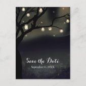 Carte Postale Faire-part Rustic Night Tree & Mason Jar Lights Enregistrer l (Devant)