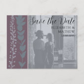 Carte Postale Faire-part Rustic Photo & Foliage Enregistrer la date Mariage (Devant)