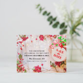 Carte Postale Faire-part Rustic Red Christmas Party Enregistrer la date (Debout devant)