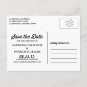 Carte Postale Faire-part Rustic Retro Script Photo Enregistrer la date Cart (Dos)
