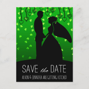 Carte Postale Faire-part Rustic Save the Date Irlandais Mariage Clover