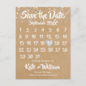 Carte Postale Faire-part Rustic Silver Love Heart Calendrier Enregistrer la (Devant)