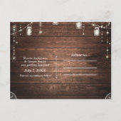 Carte Postale Faire-part Rustic String Lights Mason Jars Lace Enregistrer l (Dos)