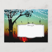 Carte Postale Faire-part Rustic String Lights Sunset Enregistrer la date Ca (Dos)