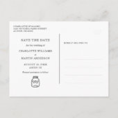 Carte Postale Faire-part Rustic Turquoise Burlap Wedding Enregistrer La Dat (Dos)