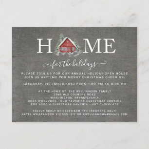 Carte Postale Faire-part Rustic Watercolor Accueil pour les vacances Open H