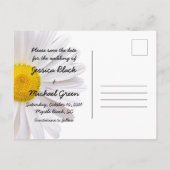 Carte Postale Faire-part Rustic White Daisy Wood Photo Mariage Enregistrer  (Dos)