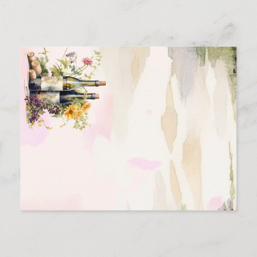 Carte Postale Faire-part Rustic Winery Chic Grapevine inspiré Mariage (Dos)