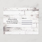 Carte Postale Faire-part Rustic Wood Coastal Beach Ancre Enregistrer la dat (Dos)