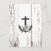 Carte Postale Faire-part Rustic Wood Coastal Beach Ancre Enregistrer la dat (Devant)