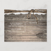 Carte Postale Faire-part Rustic Wood dentelle Twine Grange Mariage Enregist (Dos)
