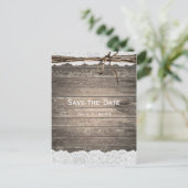 Carte Postale Faire-part Rustic Wood dentelle Twine Grange Mariage Enregist (Debout devant)