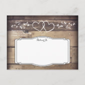 Carte Postale Faire-part Rustic Wood Double Hearts Enregistrer la date Cart (Dos)