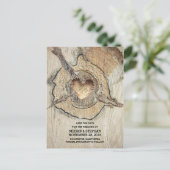 Carte Postale Faire-part Rustic Wood Heart Enregistrer la date (Debout devant)