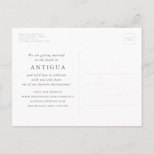 Carte Postale Faire-part Rustic Wood Starfish Beach Mariage Sauvez la date (Dos)