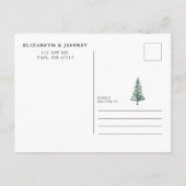 Carte Postale Faire-part Rustique Aquarelle Pine Forest Enregistrer La Date (Dos)
