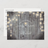Carte Postale Faire-part Rustique avec lumières Enregistrer la date (Devant / Derrière)