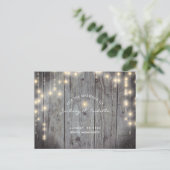 Carte Postale Faire-part Rustique avec lumières Enregistrer la date (Debout devant)