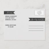 Carte Postale Faire-part Rustique Carved Birch Tree Pays Enregistrer La Dat (Dos)