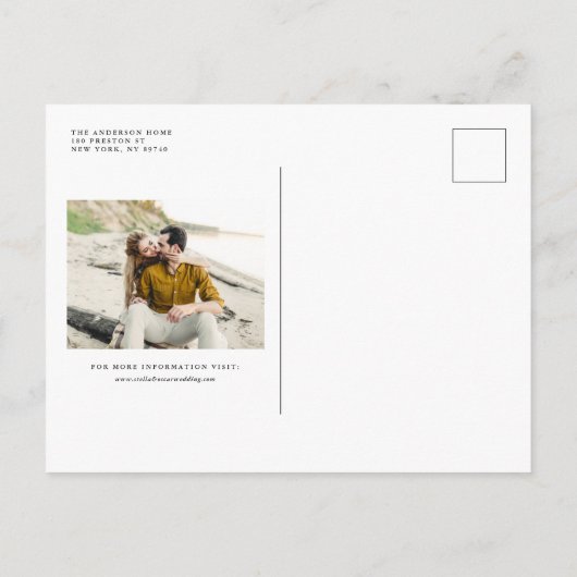 Carte Postale Faire-part Rustique Chalkboard Brush Calligraphie Enregistrer (Dos)