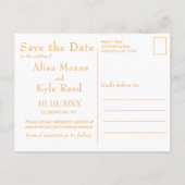 Carte Postale Faire-part Rustique Enregistrer la date Citrouille Mariage Un (Dos)