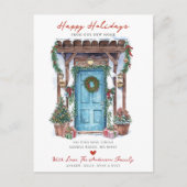 Carte Postale Faire-part Rustique Joyeux Vacances Nouvelle Maison Porte Dém (Devant)