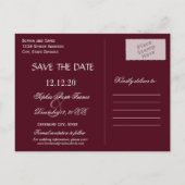 Carte Postale Faire-part Rustique Marsala Floral Wreath ENREGISTRER LA DATE (Dos)
