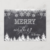 Carte Postale Faire-part "Rustique Merry Tout Chalkboard Typographie (Devant)